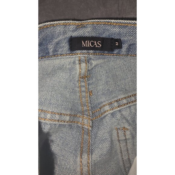 Women's Micas Light Blue Straight Leg Designer Jeans Medium. HL10 - Picture 3 of 9